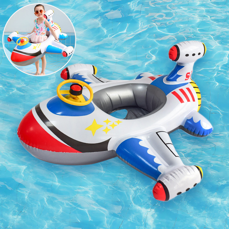 Baby Swimming Floater - Flotador de avión circular para bebé,